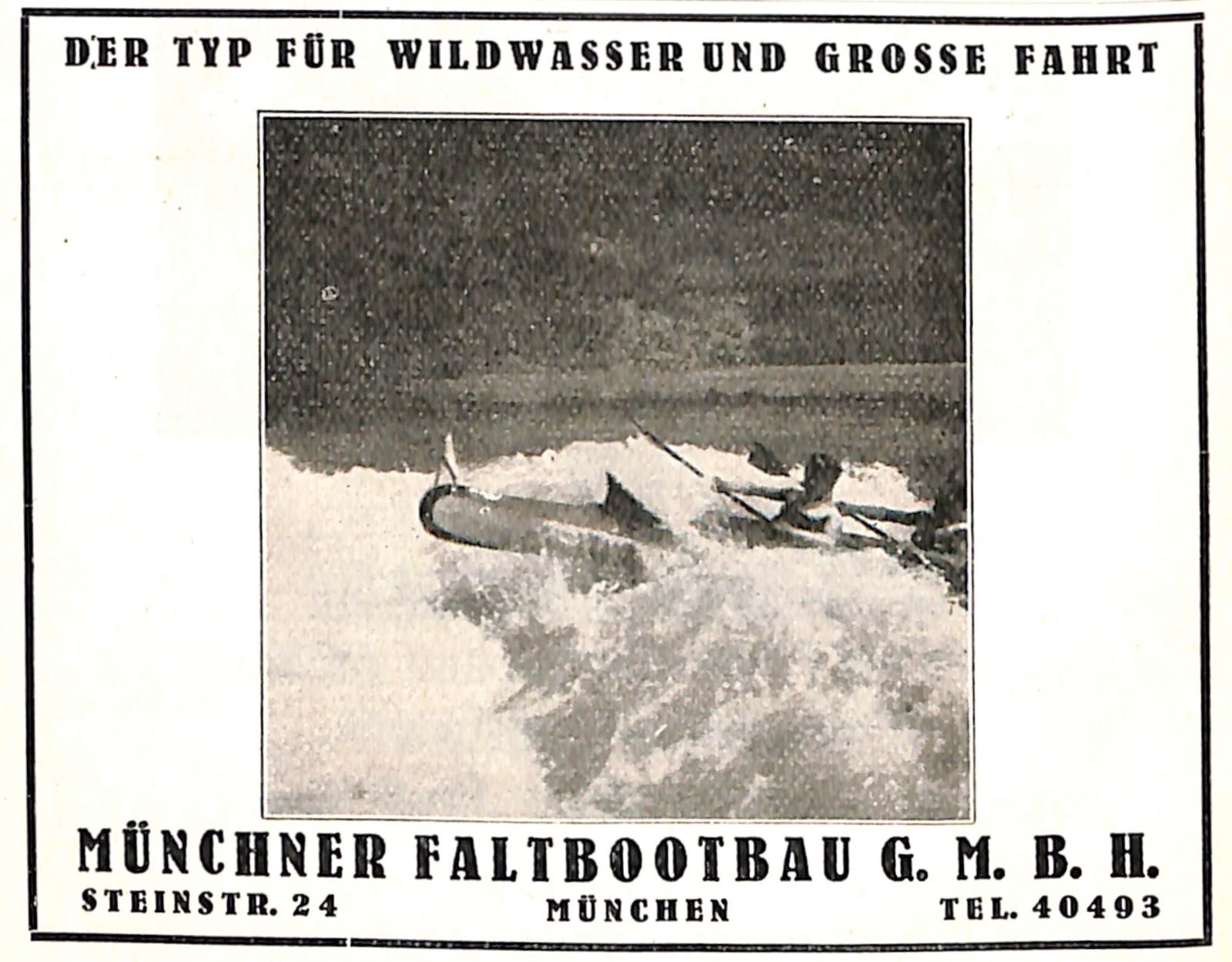 Anzeige aus "Paddelsport und Flußwandern" von 1924