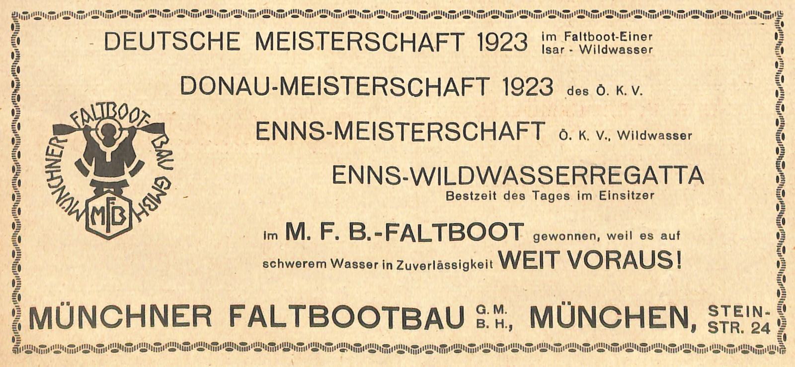 Anzeige von 1923