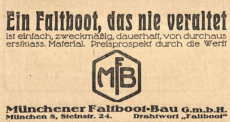 M.F.B. Münchener Faltbootbau G.m.b.H. (1920 – 1941)